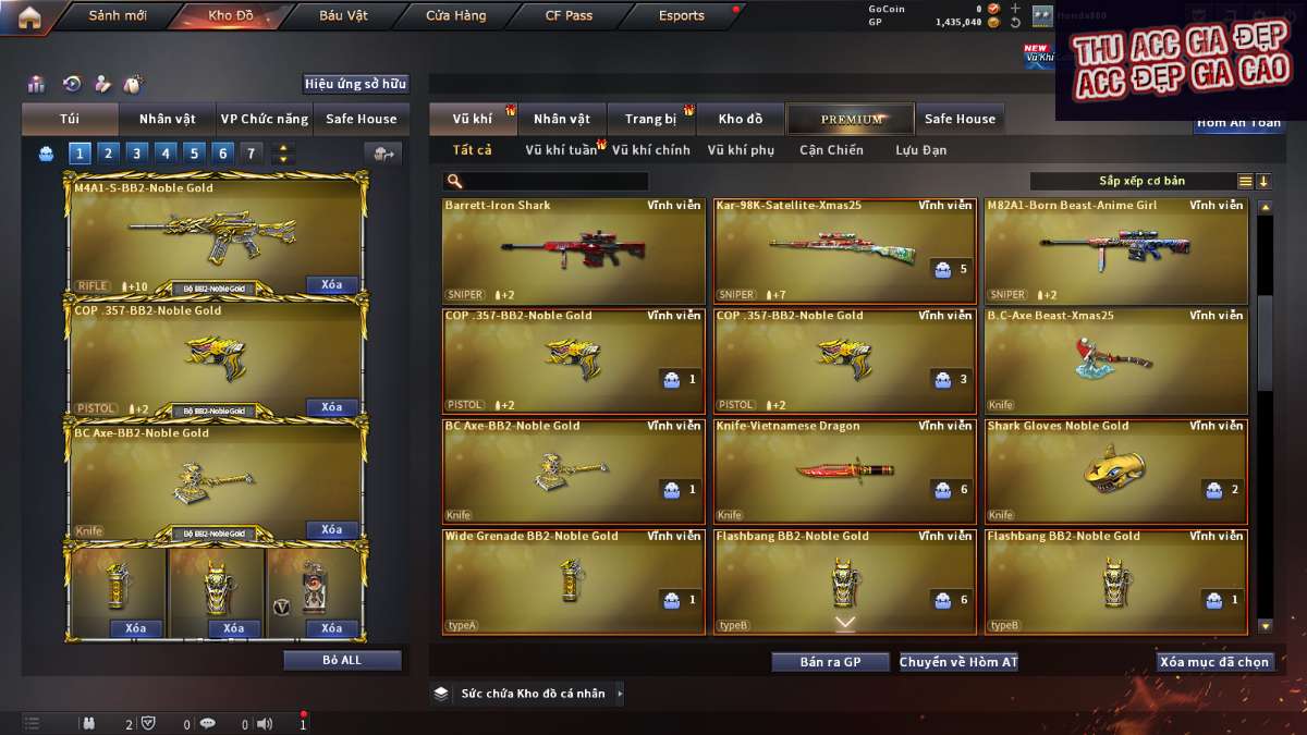 shop acc cf uy tin gia re